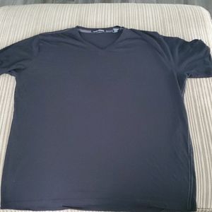 Mens L Blk Vneck T-Shirt